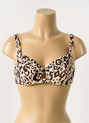 Haut de maillot de bain stretch haut soutien-gorge emboitant marron ANTIGEL femme