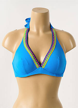 Haut de maillot de bain stretch haut triangles bleu ANTIGEL femme