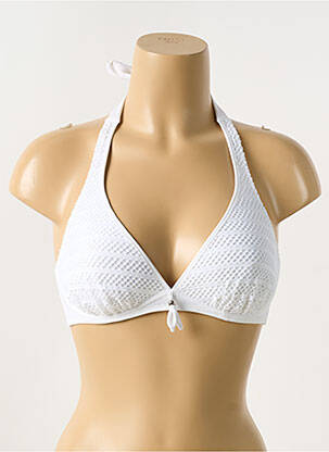 Haut de maillot de bain stretch haut triangles blanc ANTIGEL femme