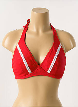 Haut de maillot de bain stretch haut triangles rouge ANTIGEL femme