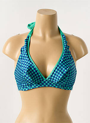 Haut de maillot de bain stretch haut triangles vert ANTIGEL femme