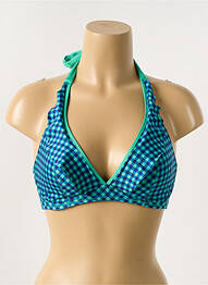 Haut de maillot de bain stretch haut triangles vert ANTIGEL femme