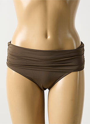 Bas de maillot de bain tissage satiné culotte marron AUBADE femme