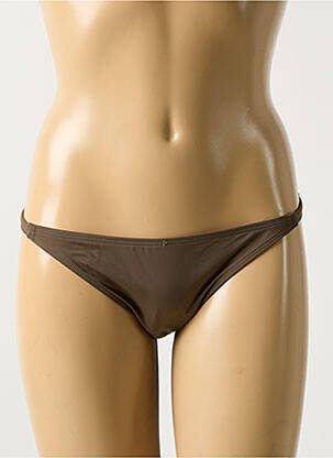 Bas de maillot de bain effet matière satinée culotte marron AUBADE femme