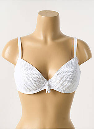 Haut de maillot de bain stretch haut soutien-gorge moulé blanc ANTIGEL femme
