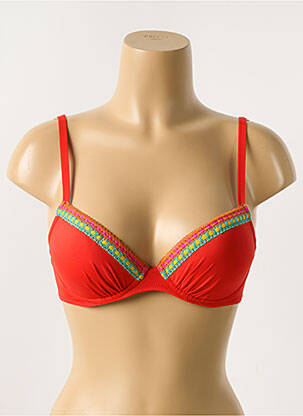 Haut de maillot de bain stretch haut soutien-gorge moulé rouge ANTIGEL femme