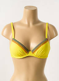 Haut de maillot de bain stretch haut soutien-gorge moulé jaune ANTIGEL femme