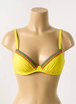 Haut de maillot de bain stretch haut soutien-gorge moulé jaune ANTIGEL femme