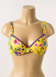 Haut de maillot de bain stretch haut soutien-gorge emboitant jaune ANTIGEL femme