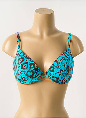 Haut de maillot de bain stretch haut soutien-gorge emboitant bleu ANTIGEL femme