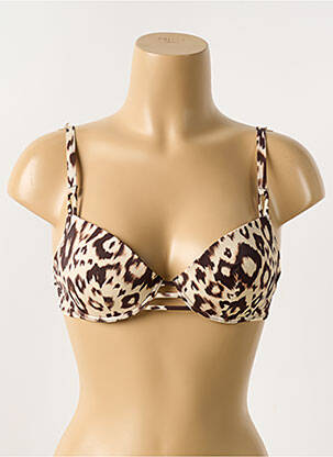 Haut de maillot de bain stretch haut soutien-gorge emboitant marron ANTIGEL femme