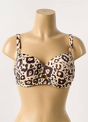 Haut de maillot de bain stretch haut soutien-gorge emboitant marron ANTIGEL femme