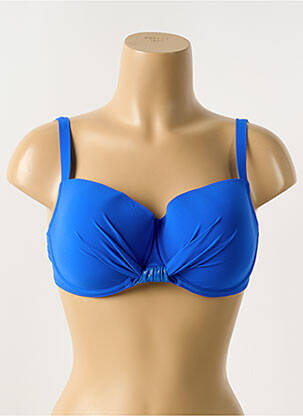 Haut de maillot de bain stretch haut soutien-gorge moulé bleu ANTIGEL femme