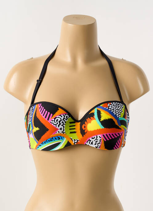 Haut de maillot de bain stretch haut soutien-gorge balconnet noir ANTIGEL femme