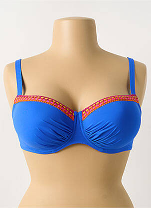 Haut de maillot de bain stretch haut soutien-gorge moulé bleu ANTIGEL femme