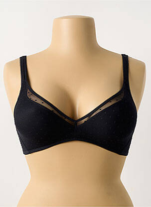 Soutien-gorge sans armature haut triangles noir GEMMA DE LOU femme