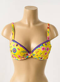 Haut de maillot de bain stretch haut soutien-gorge push-up jaune ANTIGEL femme