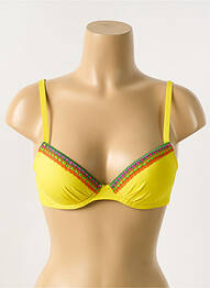 Haut de maillot de bain stretch haut soutien-gorge push-up jaune ANTIGEL femme