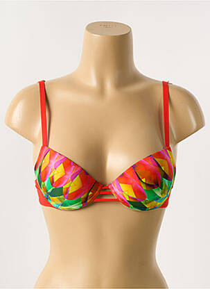 Haut de maillot de bain stretch haut soutien-gorge push-up rouge ANTIGEL femme