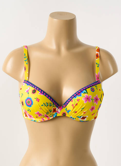 Haut de maillot de bain jaune ANTIGEL pour femme