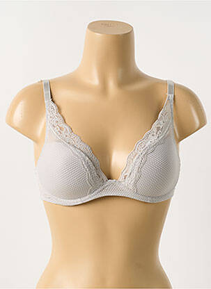 Soutien-gorge broderie haut soutien-gorge moulé gris PASSIONATA femme