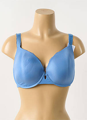 Soutien-gorge effet matière satinée haut soutien-gorge moulé bleu SIMONE PERELE femme