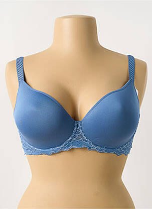 Soutien-gorge effet matière satinée haut soutien-gorge moulé bleu SIMONE PERELE femme