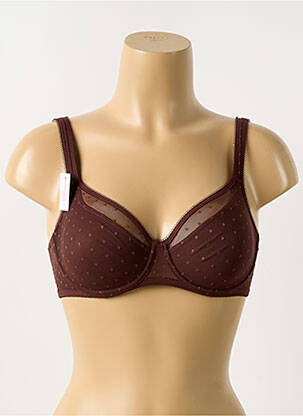 Soutien-gorge légère et transparente haut soutien-gorge emboitant marron GEMMA DE LOU femme