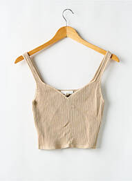 Top col v fines bretelles marron H&M femme