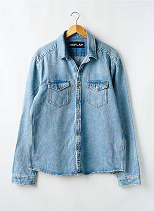 Veste casual fermeture boutonnée sur le devant bleu REPLAY homme