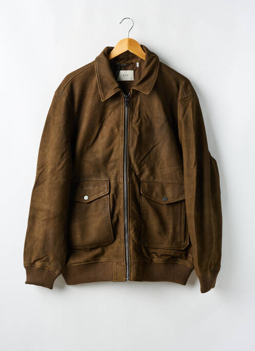 Veste en cuir marron IKKS pour homme