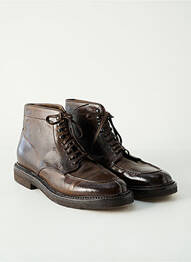 Bottines/boots tissage satiné talon bas marron OFFICINE CREATIVE homme