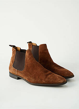 Bottines/boots bout carré talon bas marron PAUL SMITH homme