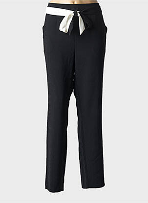 Pantalon droit tissage crêpe taille normale noir DIANE LAURY femme