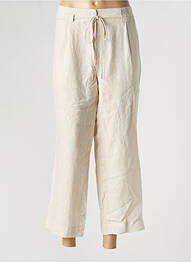 Pantalon 7/8 taille à pinces taille normale beige JULIE GUERLANDE femme
