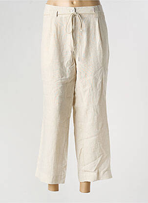 Pantalon 7/8 taille à pinces taille normale beige JULIE GUERLANDE femme