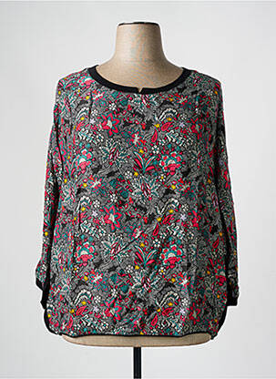 Blouse imprimé fleurs manches longues noir MISS BY CAPTAIN TORTUE femme