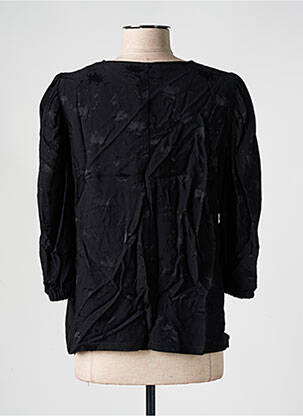 Blouse tissage popeline manches 3/4 noir JULIE GUERLANDE femme
