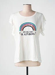 T-shirt sérigraphie floquée manches courtes blanc JULIE GUERLANDE femme