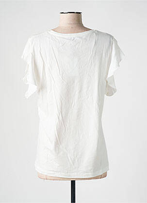 T-shirt sérigraphie floquée manches courtes blanc JULIE GUERLANDE femme