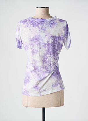 T-shirt col v manches courtes violet JULIE GUERLANDE femme
