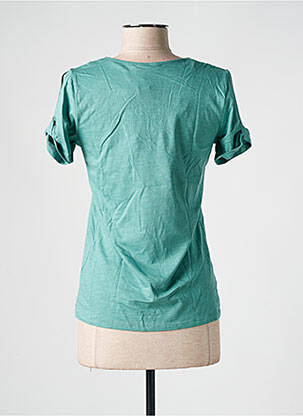 T-shirt col v manches courtes vert JULIE GUERLANDE femme