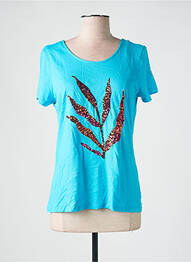 T-shirt coupe cintrée manches courtes bleu JULIE GUERLANDE femme