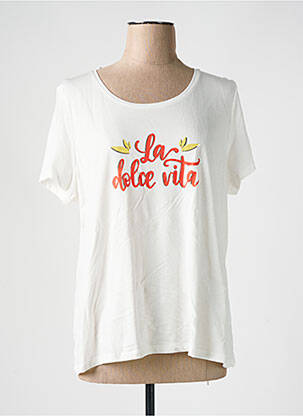 T-shirt coupe droite manches courtes blanc JULIE GUERLANDE femme