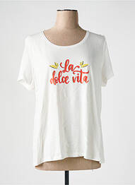 T-shirt coupe droite manches courtes blanc JULIE GUERLANDE femme