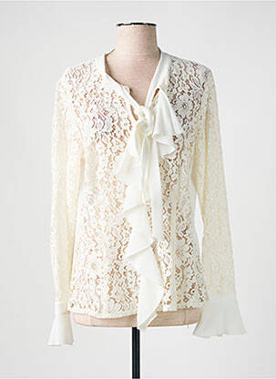 Blouse légère et transparente manches longues blanc DISMERO femme