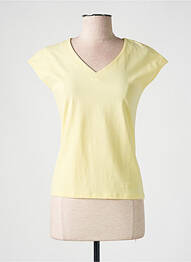 T-shirt col v manches courtes jaune ESCORPION femme