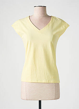 T-shirt col v manches courtes jaune ESCORPION femme