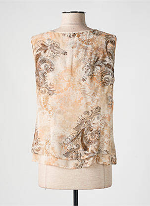 Débardeur col rond sans manche beige HAUBER femme