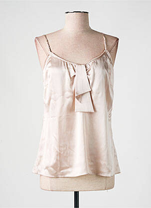 Top coupe cintrée sans manche beige LUISA CERANO femme